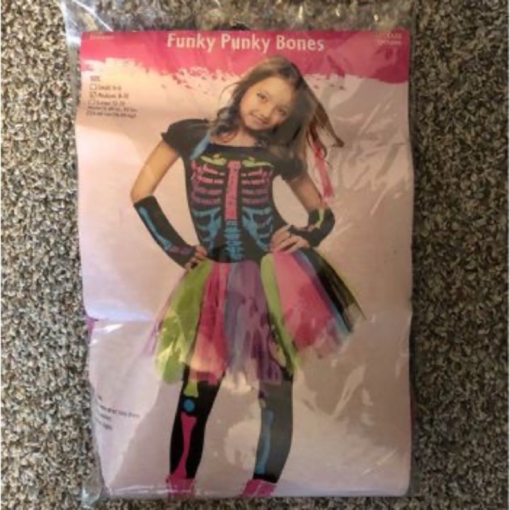 Funky Punky Bones Costume Size Medium (8-10)